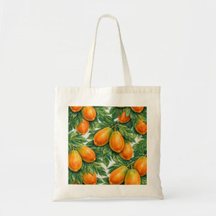 Papaya Tropical Botanical Pattern Tote Bag