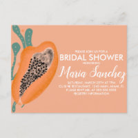 Papaya Tropical Fruit Abstract Bridal Shower