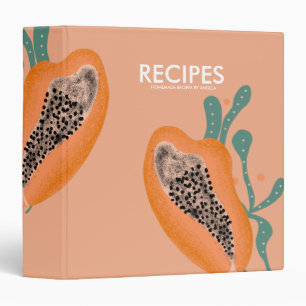 Papaya Tropical Fruit Abstract Recipe 3 Ring Binde Binder