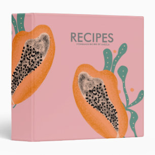 Papaya Tropical Fruit Abstract Recipe 3 Ring Binde Binder