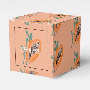 Papaya Tropical Fruit Thank You Bridal Shower Favor Box