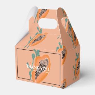 Papaya Tropical Fruit Thank You Bridal Shower Favor Box