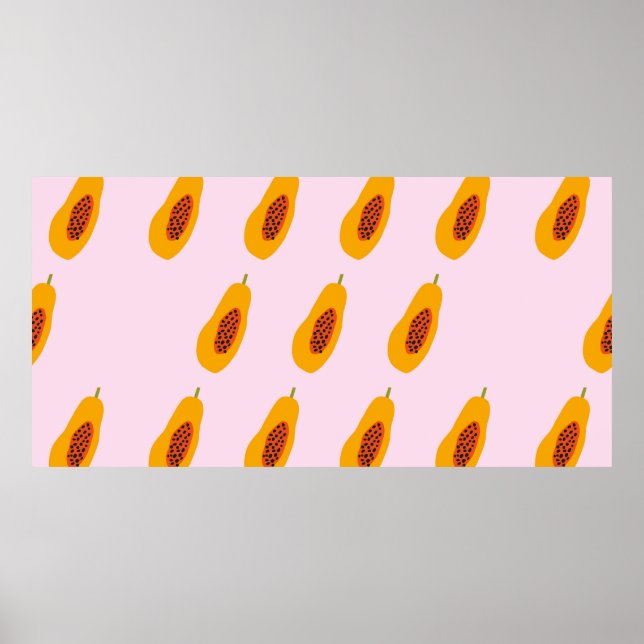 Papaya vintage Pattern Poster (Front)