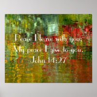 Pape de la Bible de Paix Jean 14:27 Poster