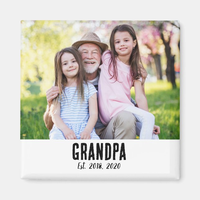 Papé Établi Cadeau Photo Magnet (Devant)