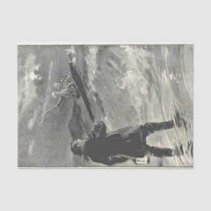 Papel De Seda 2 esqueletos en sus ataúdes Tissue Paper