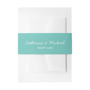 Papel Picado Aqua   Invitation Belly Band