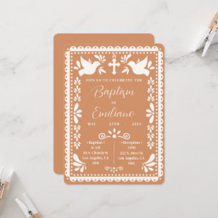 Papel Picado Baptême Parti Mexicain Invitation