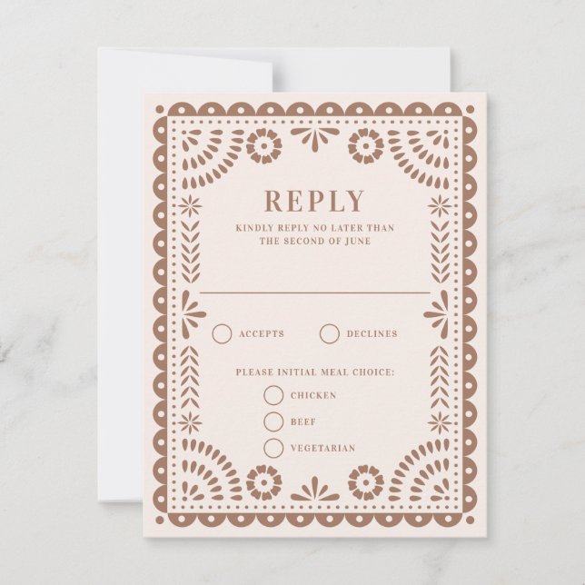 Papel Picado Blush Rose Caramel | Réponse du Maria (Devant)