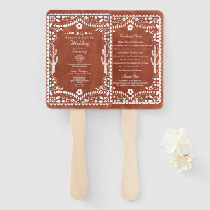Papel Picado Boda Mexican Terracotta Wedding  Hand Fan