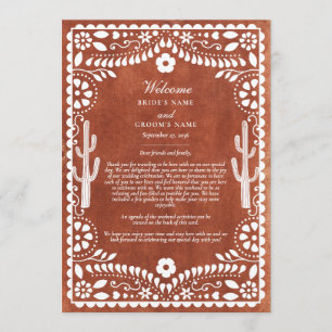 Papel Picado Boda Mexican Wedding Itinerary Program