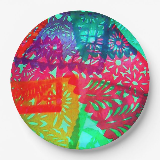 Papel Picado Design Paper Plate (Front)