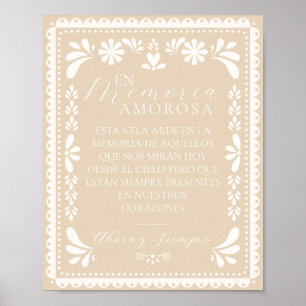 Papel Picado Esta Vela Arde Memoria Letrero Sign