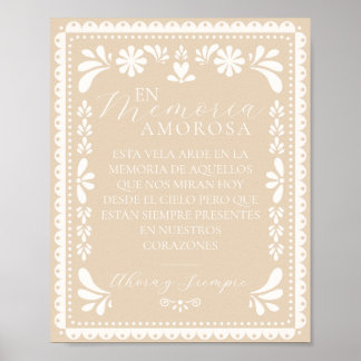 Papel Picado Esta Vela Arde Memoria Letrero Sign