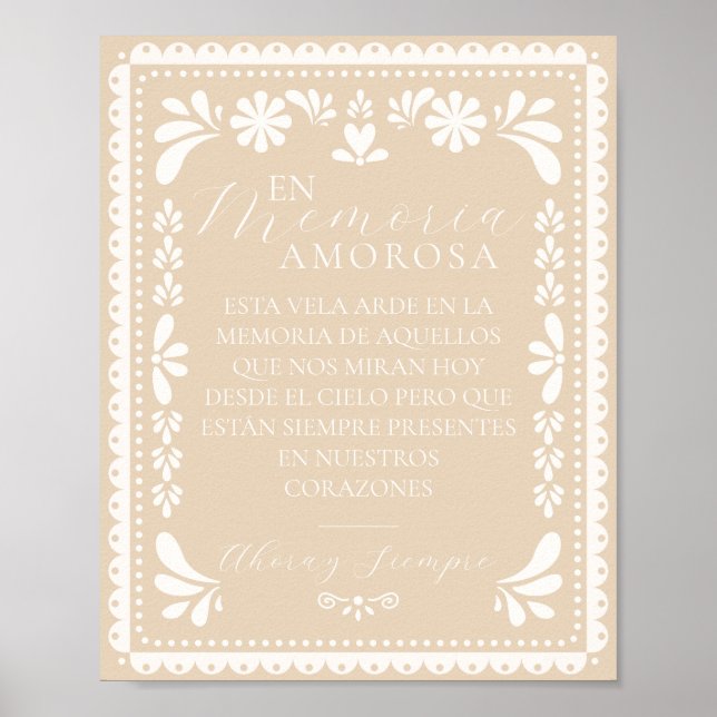 Papel Picado Esta Vela Arde Memoria Letrero Sign (Front)