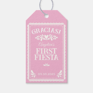 Papel Picado First Birthday Fiesta Thank You Party Gift Tags