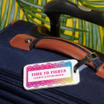 Papel Picado Fun Fiesta Luggage Tag<br><div class="desc">A fun colourful luggage tag for any sort of weekend away! Which location will you choose for your fiesta? Customize for Galentine's Day, birthdays, wedding bridal showers, and bachelorette weekends.</div>
