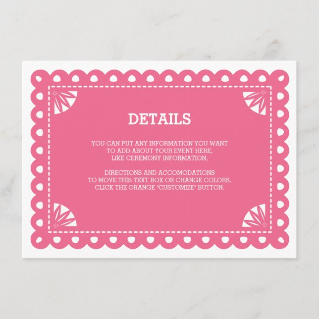 Papel Picado Insert Card - Pink (Front)