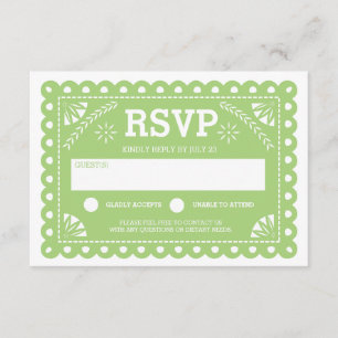 Papel Picado Mariage RSVP Green