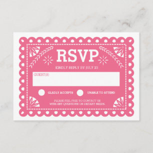 Papel Picado Mariage RSVP rose