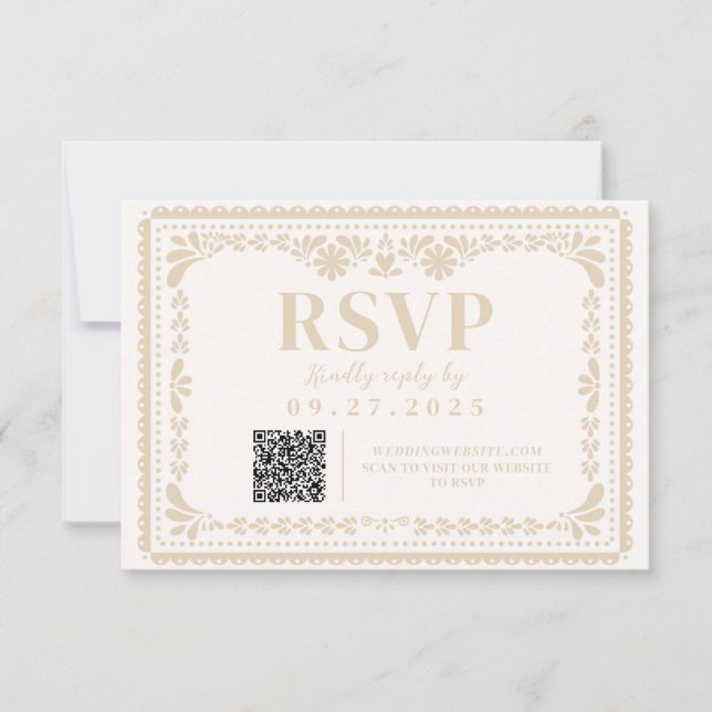 Papel Picado Mexicain Neutre Carte de réponse RSVP (Devant)