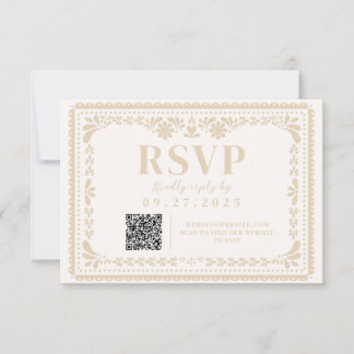 Papel Picado Mexicain Neutre Carte de réponse RSVP