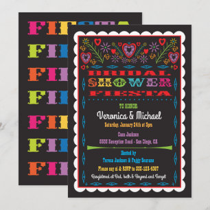 Papel Picado Mexican Fiesta Bridal Shower Invitation