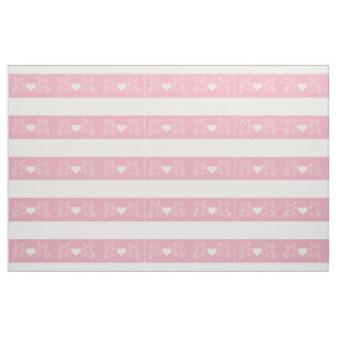 Papel Picado Mexican Love Birds Pink White Fabric