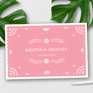 Papel Picado Mexican Wedding Guestbook, Pink Guest Book