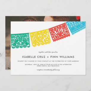 Papel Picado moderne   FAIRE-PART DE MARIAGE