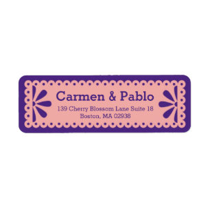 Papel Picado Pink and Purple Return Address