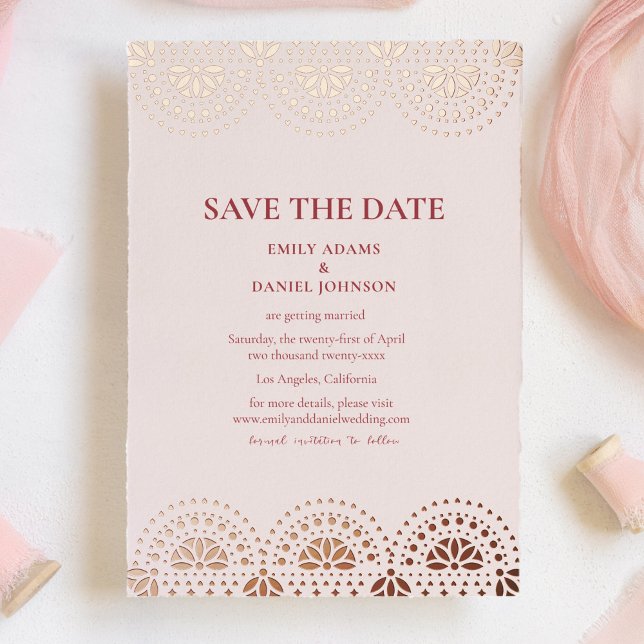 Papel Picado Spanish Mexican Wedding Save the Date (Creator Uploaded)