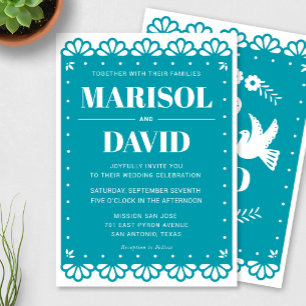 Papel Picado Style Faire-part de mariage avec colo