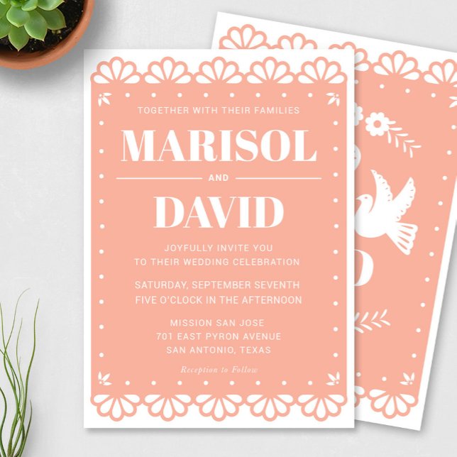 Papel Picado Style Faire-part de mariage avec colo (Créateur téléchargé)