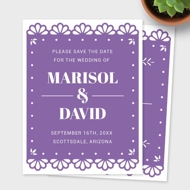Papel Picado Style Save The Date Card (Creator Uploaded)