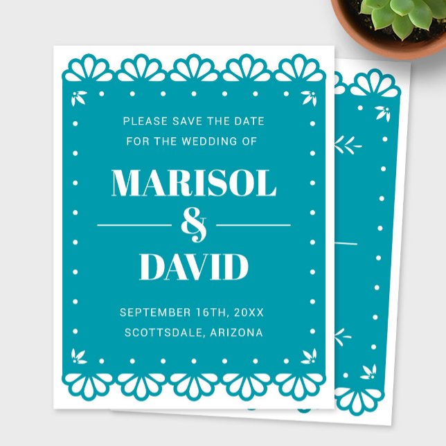 Papel Picado Style Save The Date Card (Creator Uploaded)