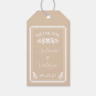 Papel Picado Wedding Favour Tags Thank You Gracias