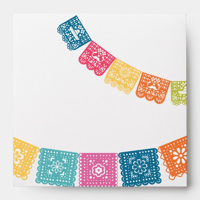 Papel Picado Wedding Paper Envelope (Front)