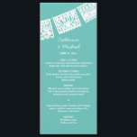 Papel Picado | Wedding Reception Menu Card<br><div class="desc">This menu card design features a traditional Mexican wedding banner called a papel picado.
Tip: You can change the background colour using the eye-dropper tool.
See the coordinating wedding invitation below... </div>