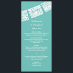 Papel Picado | Wedding Reception Menu Card<br><div class="desc">This menu card design features a traditional Mexican wedding banner called a papel picado.
Tip: You can change the background colour using the eye-dropper tool.
See the coordinating wedding invitation below... </div>