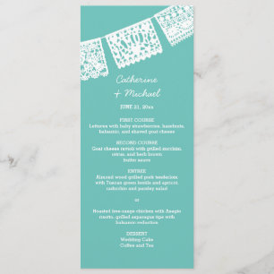 Papel Picado   Wedding Reception Menu Card