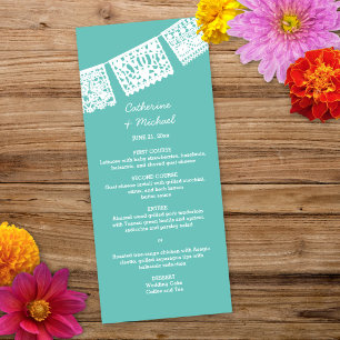 Papel Picado   Wedding Reception Menu Card