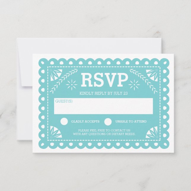 Papel Picado Wedding RSVP Card (Front)