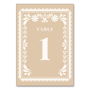 Papel Picado Wedding Table Numbers Hacienda