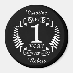 Paper 1st wedding anniversary 1 year magnet