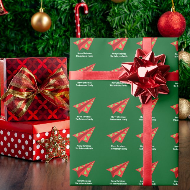 Paper Airplane Christmas Tree Fun Custom Name (Creator Uploaded)