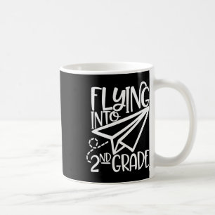 Paper Airplane Flying Into Second 2nd Grade Coffee Mug