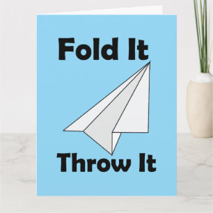 Paper Airplane Fold It Throw It Card