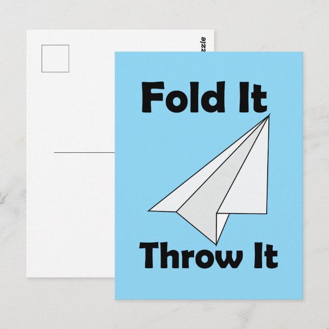 Paper Airplane Fold It Throw It  Postcard (Front/Back)