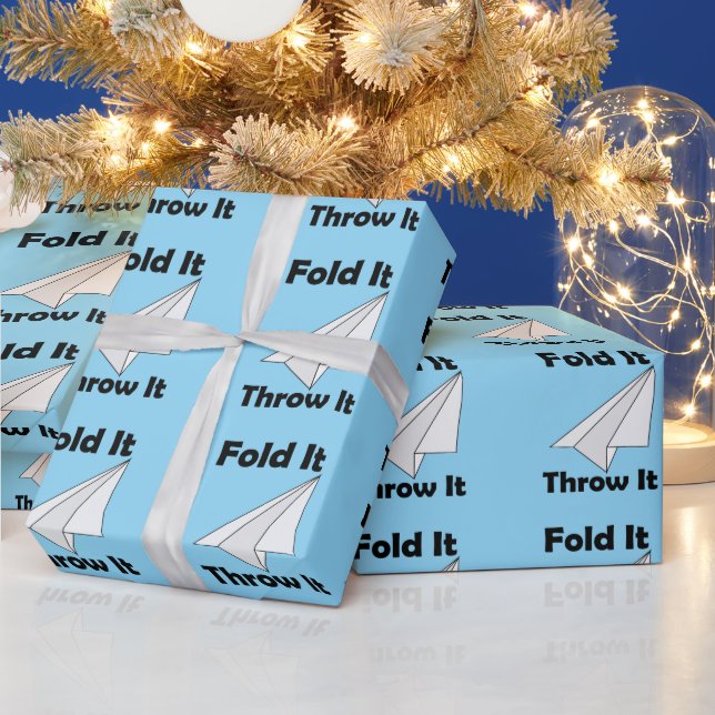Paper Airplane Fold It Throw It Wrapping Paper (Holidays)
